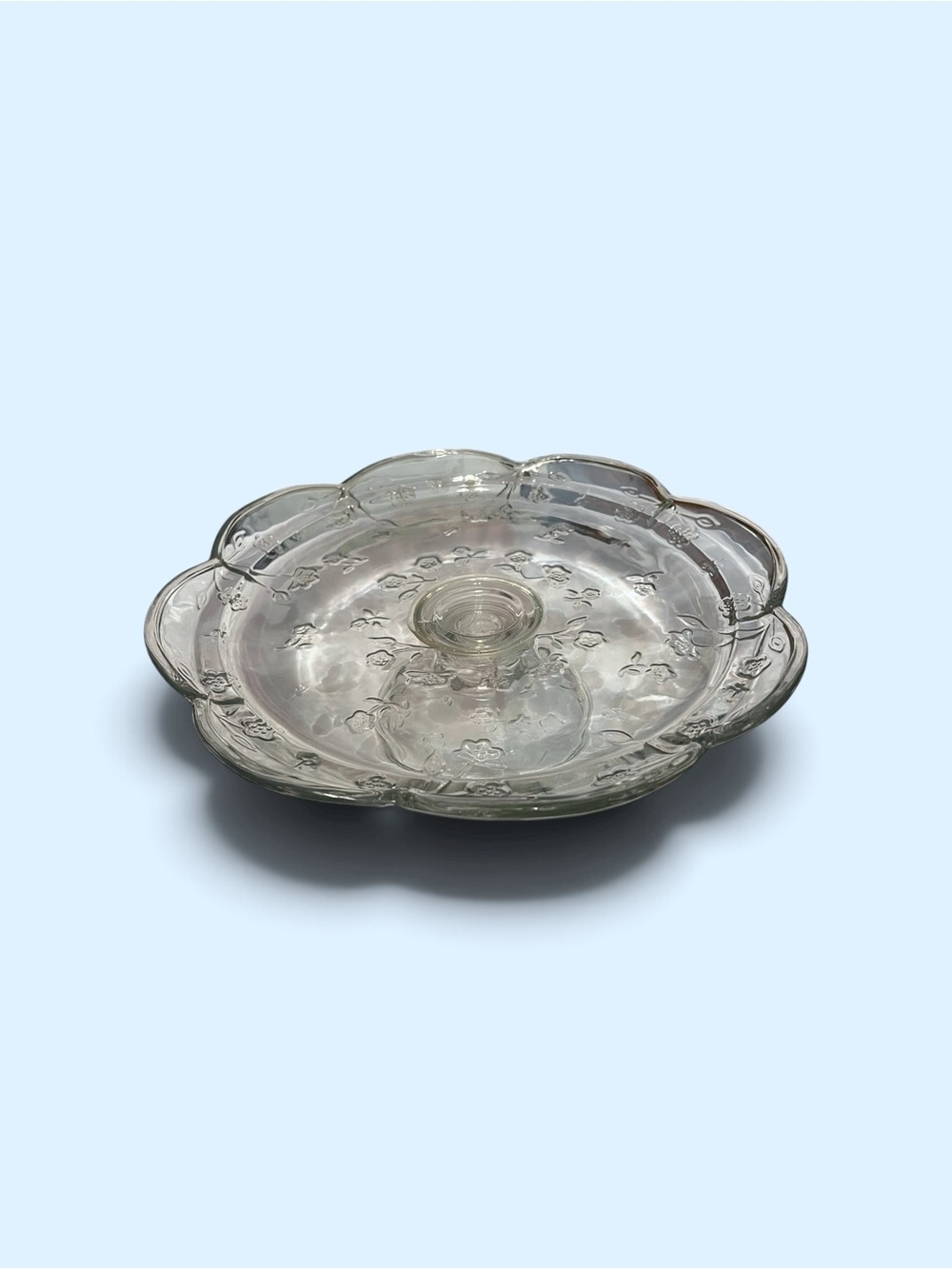 Anchor Hocking Savannah Clear Cake Plate